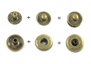 Snap fasteners – old brass