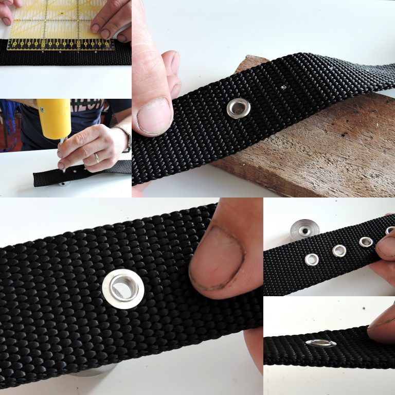 Perforation of holes and the application of eyelets